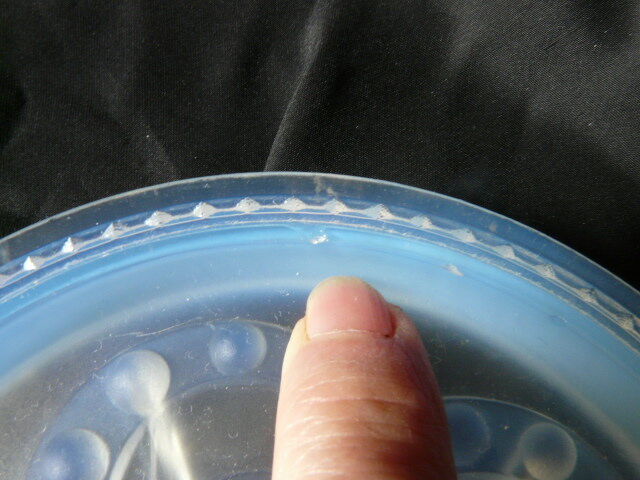 3 Blue Blue Pressed Pressed Molded Glass Bottle Bottom