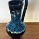 Fat Lava Ceramic Soliflore Vase Vallauris Blue H 31 cm
