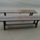 Paire de bancs anciens en bois massif