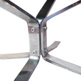 Round coffee table with slate top and metal structure by Sigurd Ressell Falcon