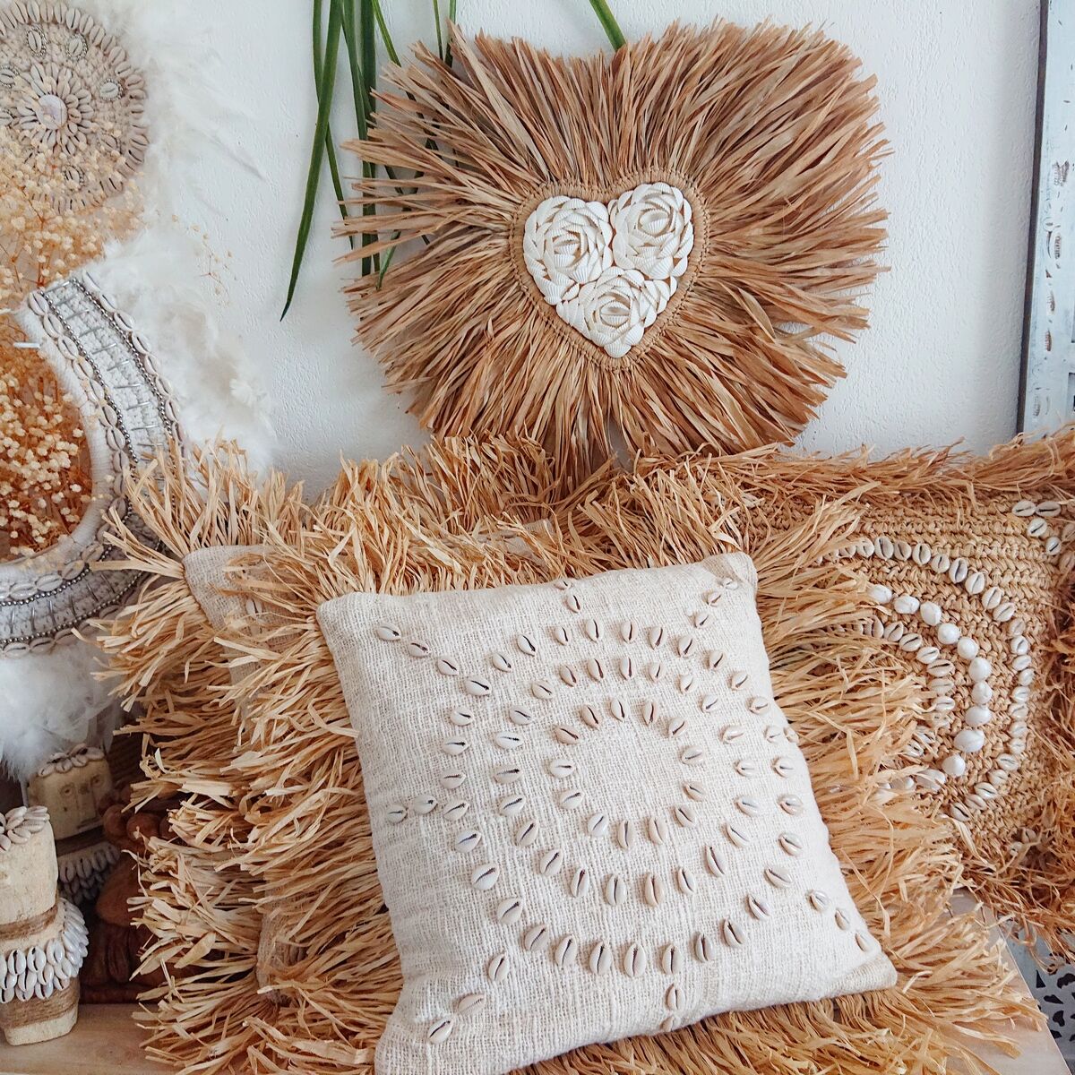 raffia cushion cover