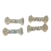 Set of 4 old molded glass knife holders