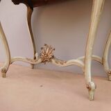 Console set and its mirror in lacquered wood Louis XV style