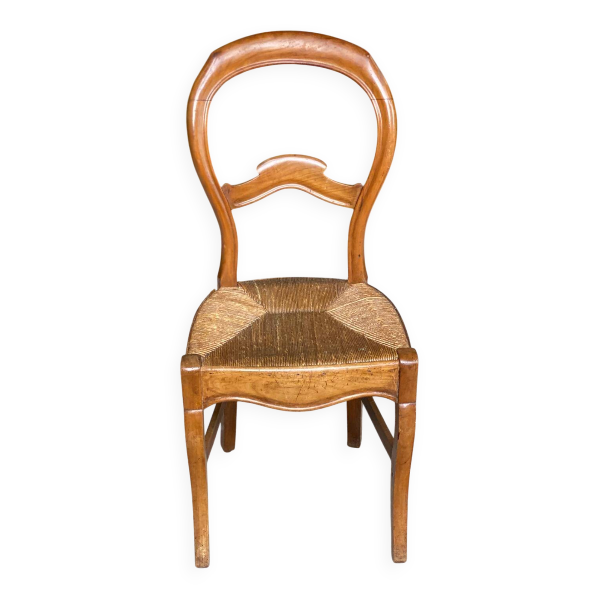 Louis Philippe solid wood and straw office chair