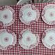 Lot de 6 assiettes art nouveau KG Lunéville rose modèle Lierre Écusson