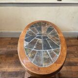 Oak coffee table with stone top