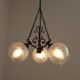 French Vintage 3 Light Bronze Effect Chandelier - Opaque Glass Ball Shades