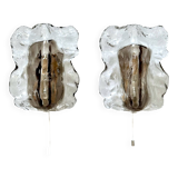 Ice Glass Wall Lights by J.T. Kalmar – Vintage Wall Lamps from the 1960s