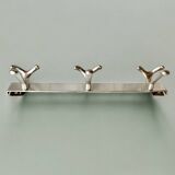 Vintage aluminum coat rack with three hooks
