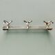 Vintage aluminum coat rack with three hooks