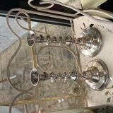 Pair of vintage silver metal candlesticks