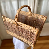 Rattan wicker log basket magazine holder