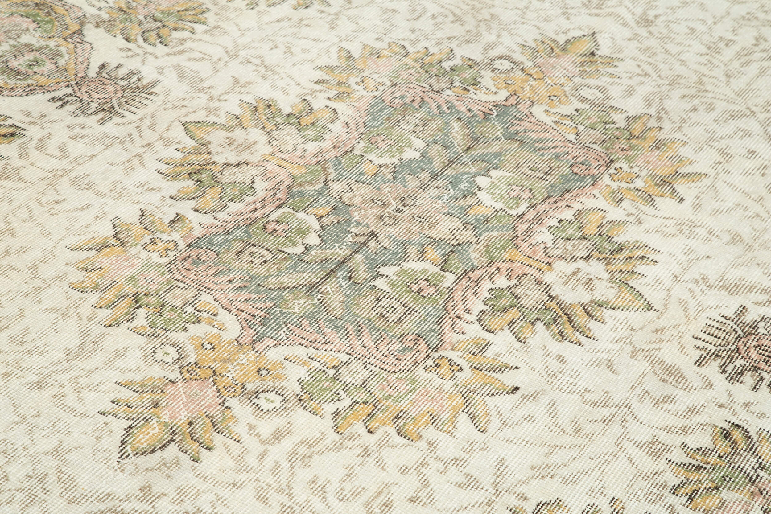 Hand-Knotted Decorative Turkish Beige Carpet 176 cm x 300 cm - 25022