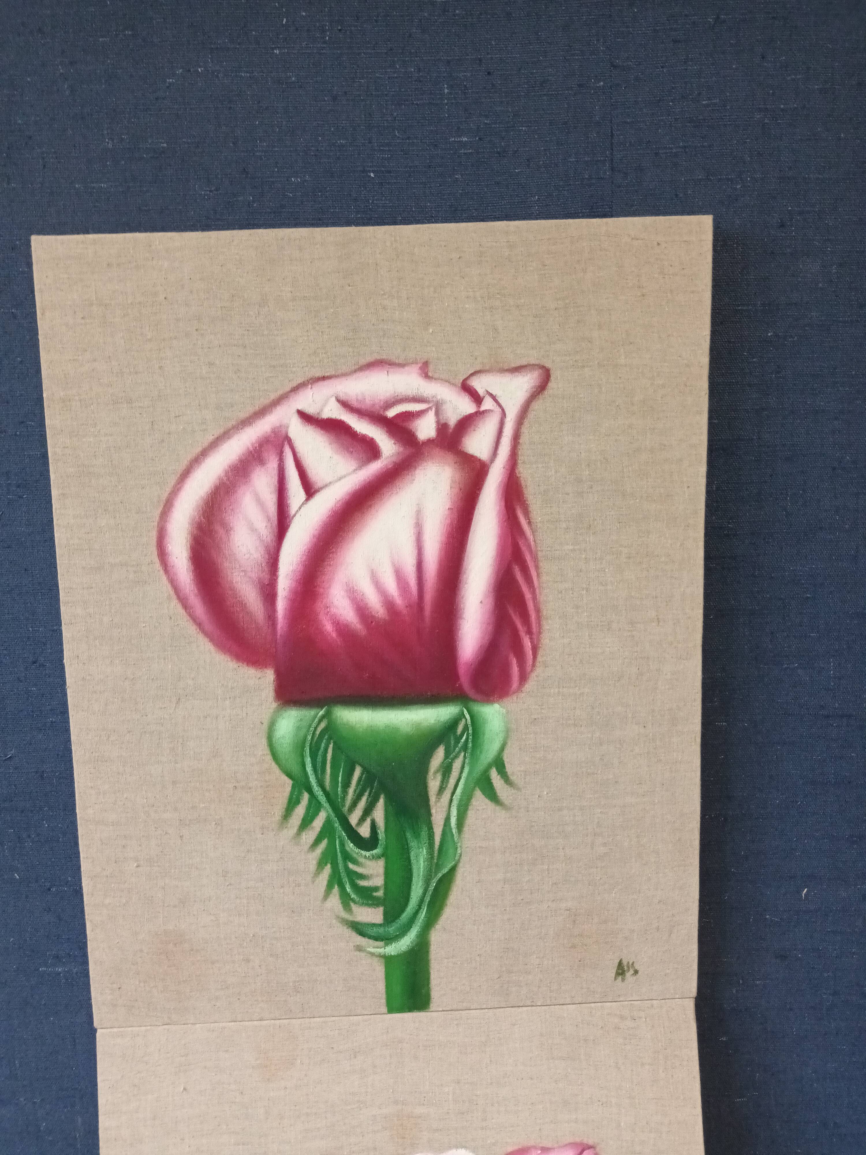 Pair of floral canvas
