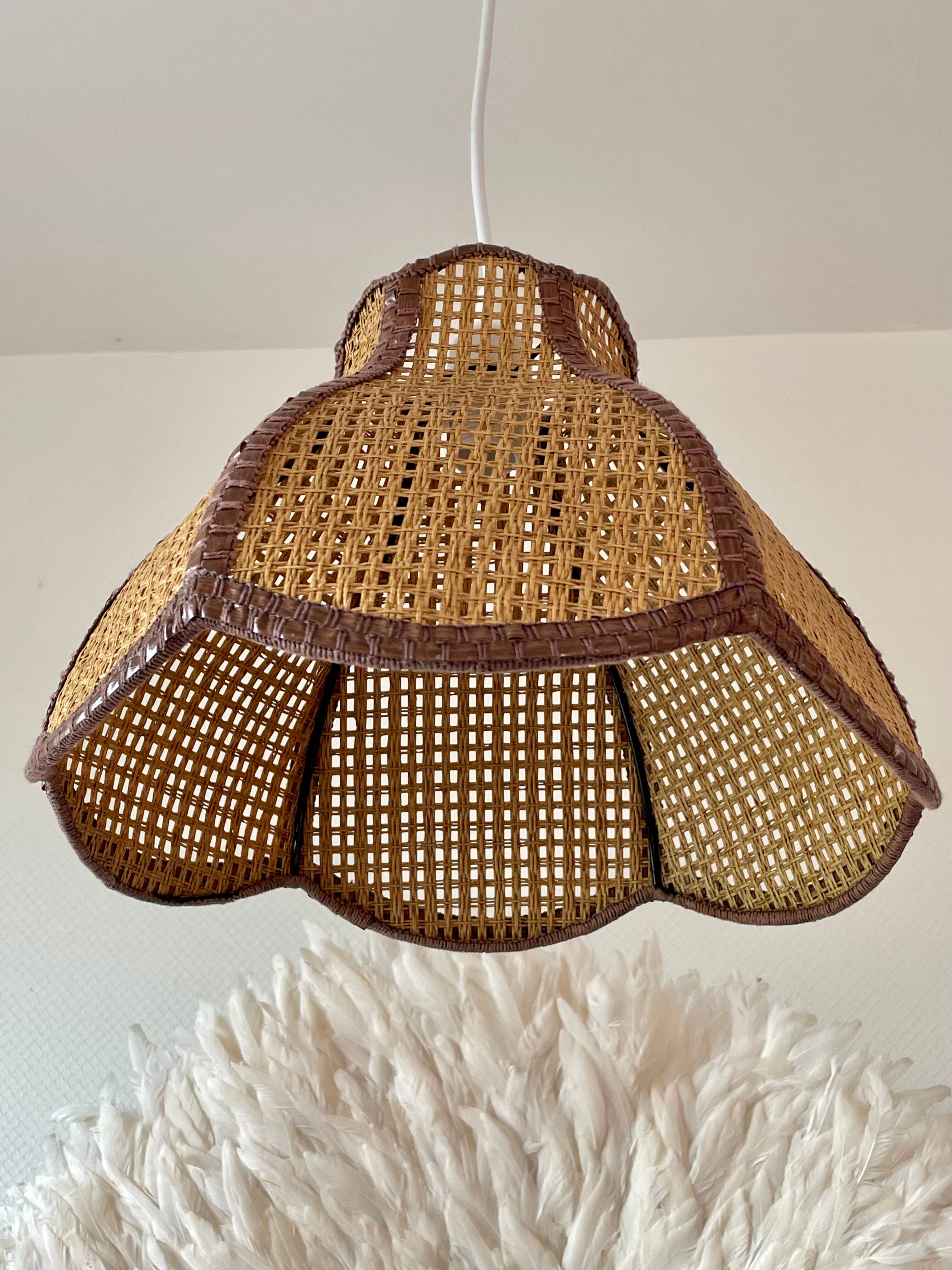 Vintage rattan suspension 1960 1970