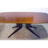 Dining table with brass pulls by società Italiana Compensati Curvati (1950s)