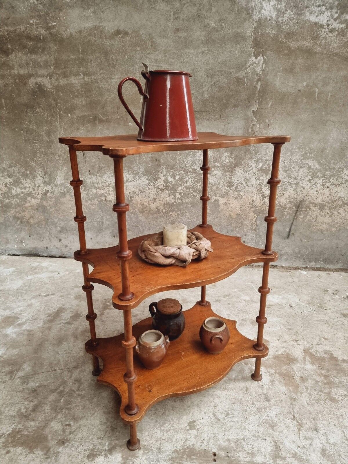 Antique etagère brocante side table plant table