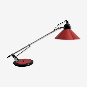 Lampe vintage Aluminor rouge