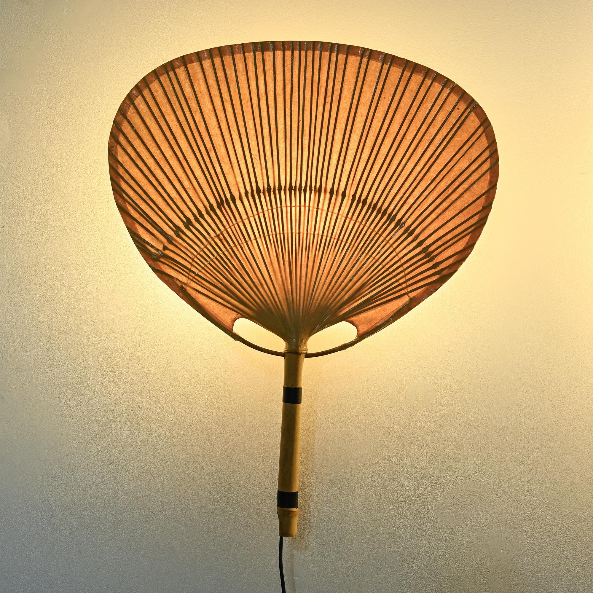 Pair of Uchiwa II wall lights by Ingo Maurer, Design M 1973