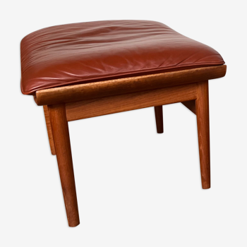 Fauteuil Jupiter en cuir cognac designer Fini Juhl Denmark scandinave