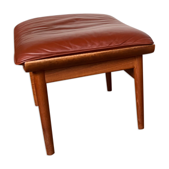 Fauteuil Jupiter en cuir cognac designer Fini Juhl Denmark scandinave