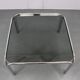 Table basse carrée italienne en chrome et verre des années 1970