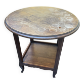 Table ronde basse vintage Chene