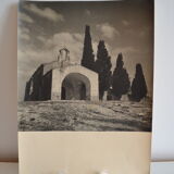 Silver photo mediterranean romanesque church circa 1970