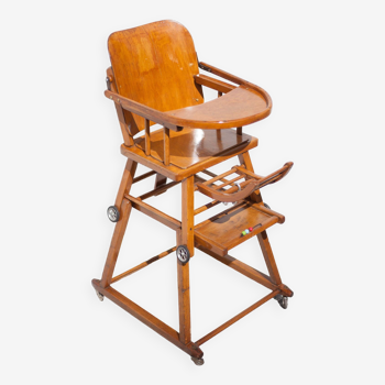 Baumann baby high chair, Baumann chair, wooden baby chair, vintage chair