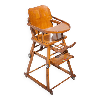 Baumann baby high chair, Baumann chair, wooden baby chair, vintage chair