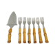 Set of 7 cutlery with bamboo sleeve dessert