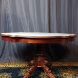 Violin table in mahogany and marble, 19th century