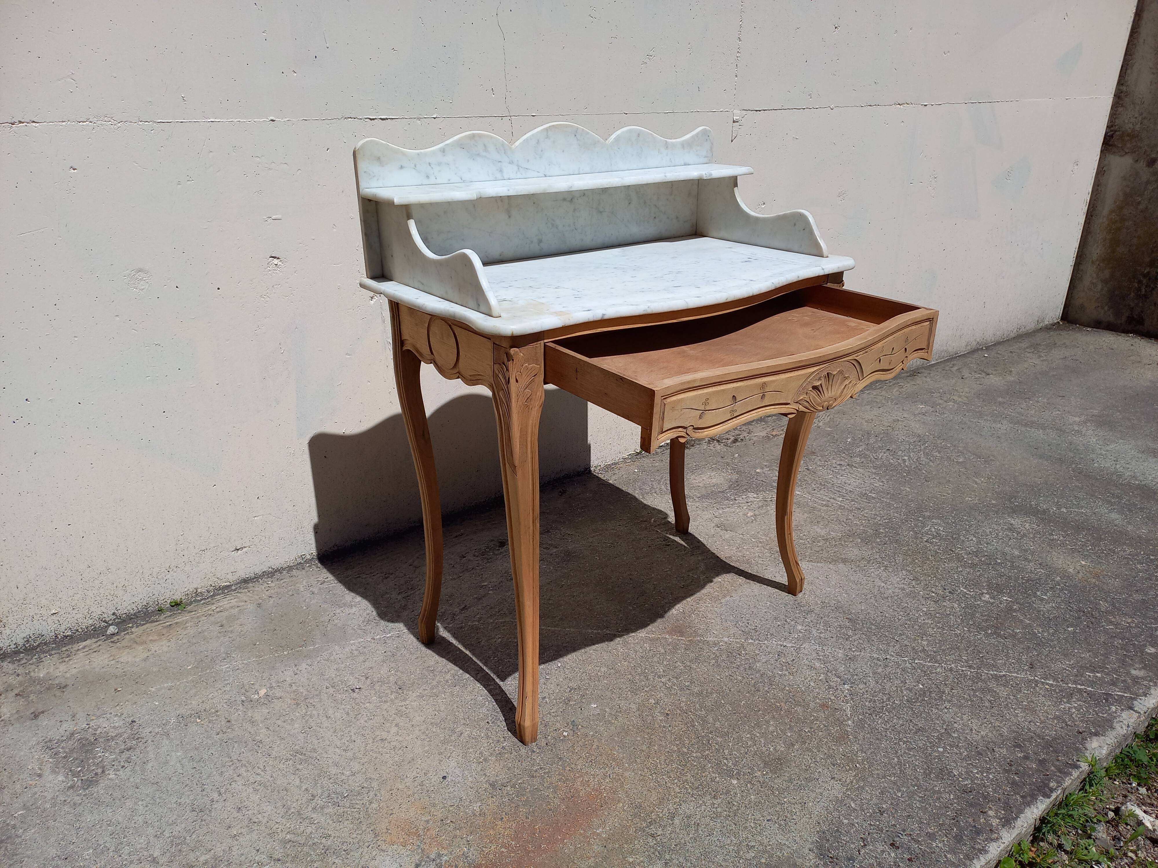 Toilet table, marble top