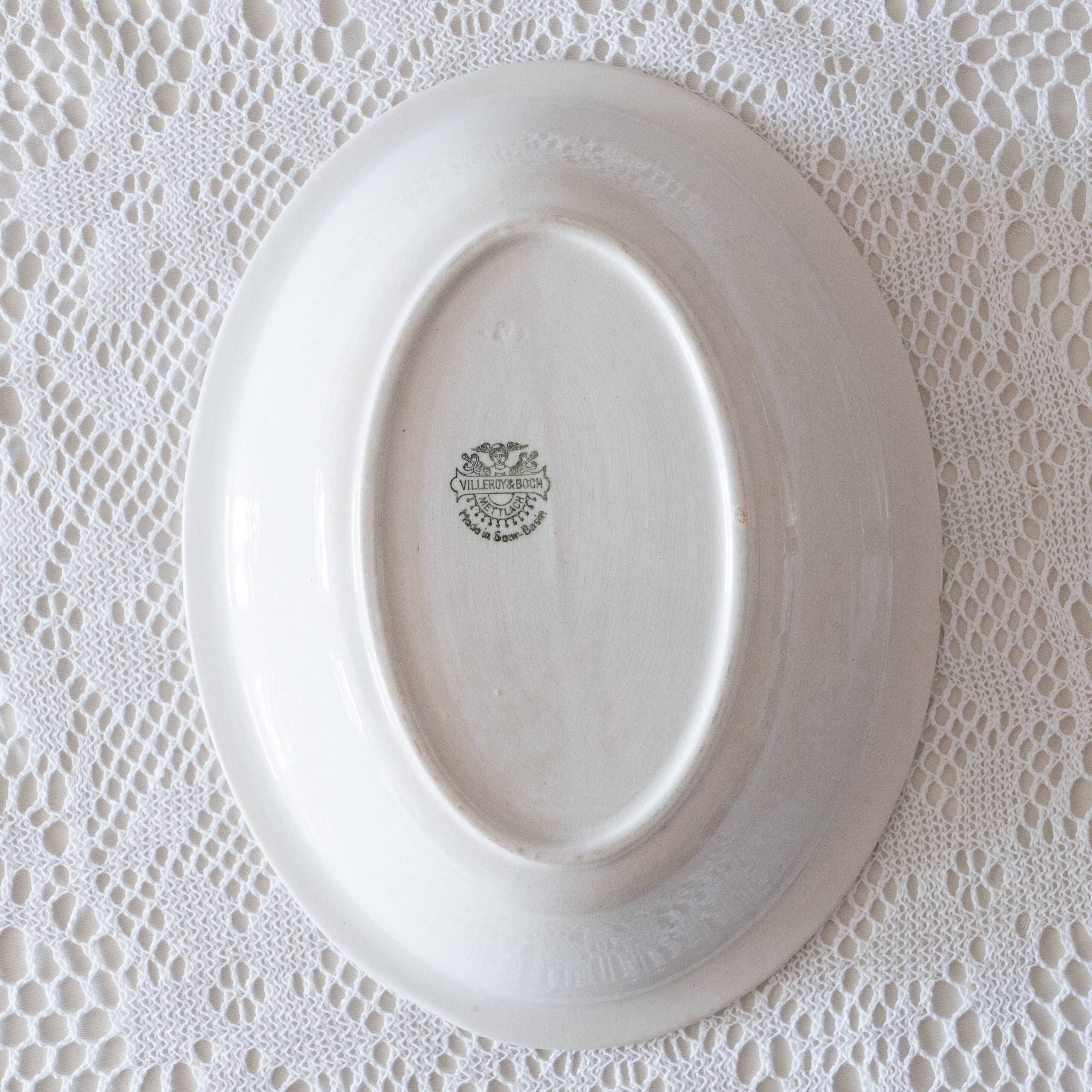 Large old iron earth dish Villeroy & Boch birds