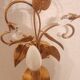 Shabby Wandlampe vergoldet Blattgold Kristallelemente Hollywood Regency 70s