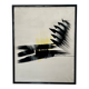 Large abstract expressionist framed painting, signed. Mid to late 20th cent