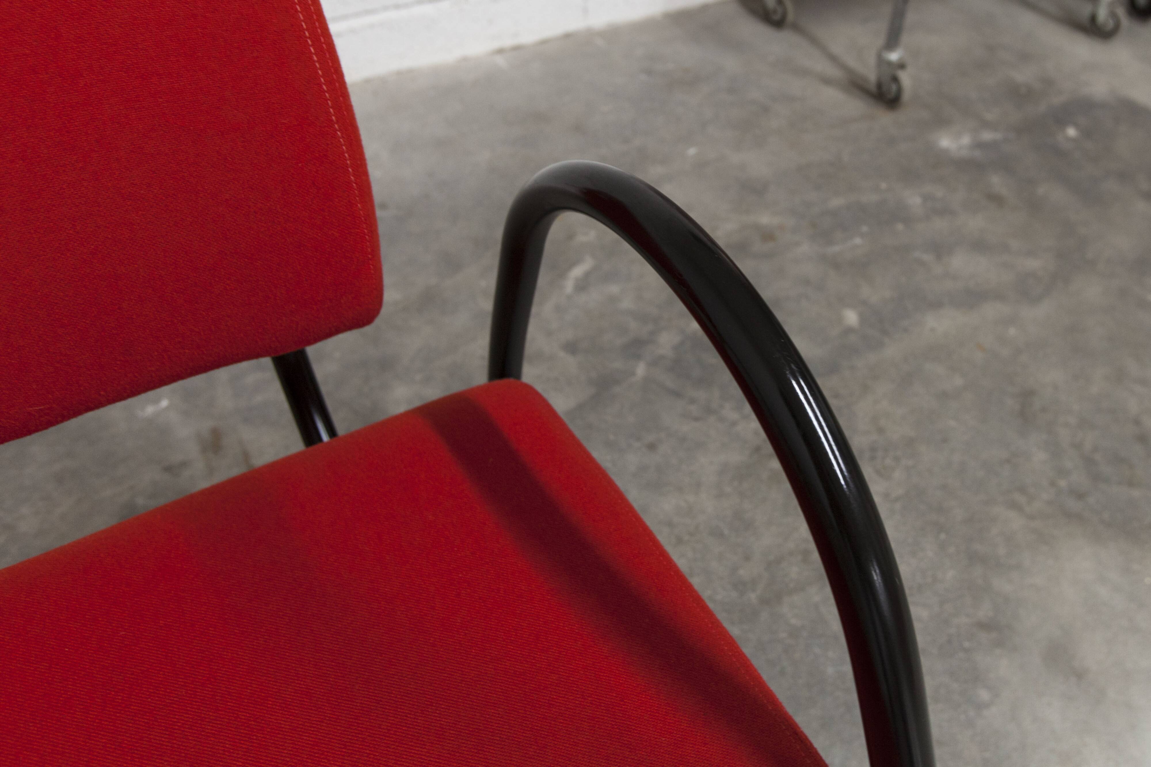 Sofa set with 2 designer armchairs 2001 red
