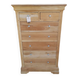 Louis Philippe chest of drawers with 7 drawers in raw wood