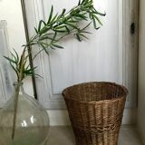 Wicker wastebasket