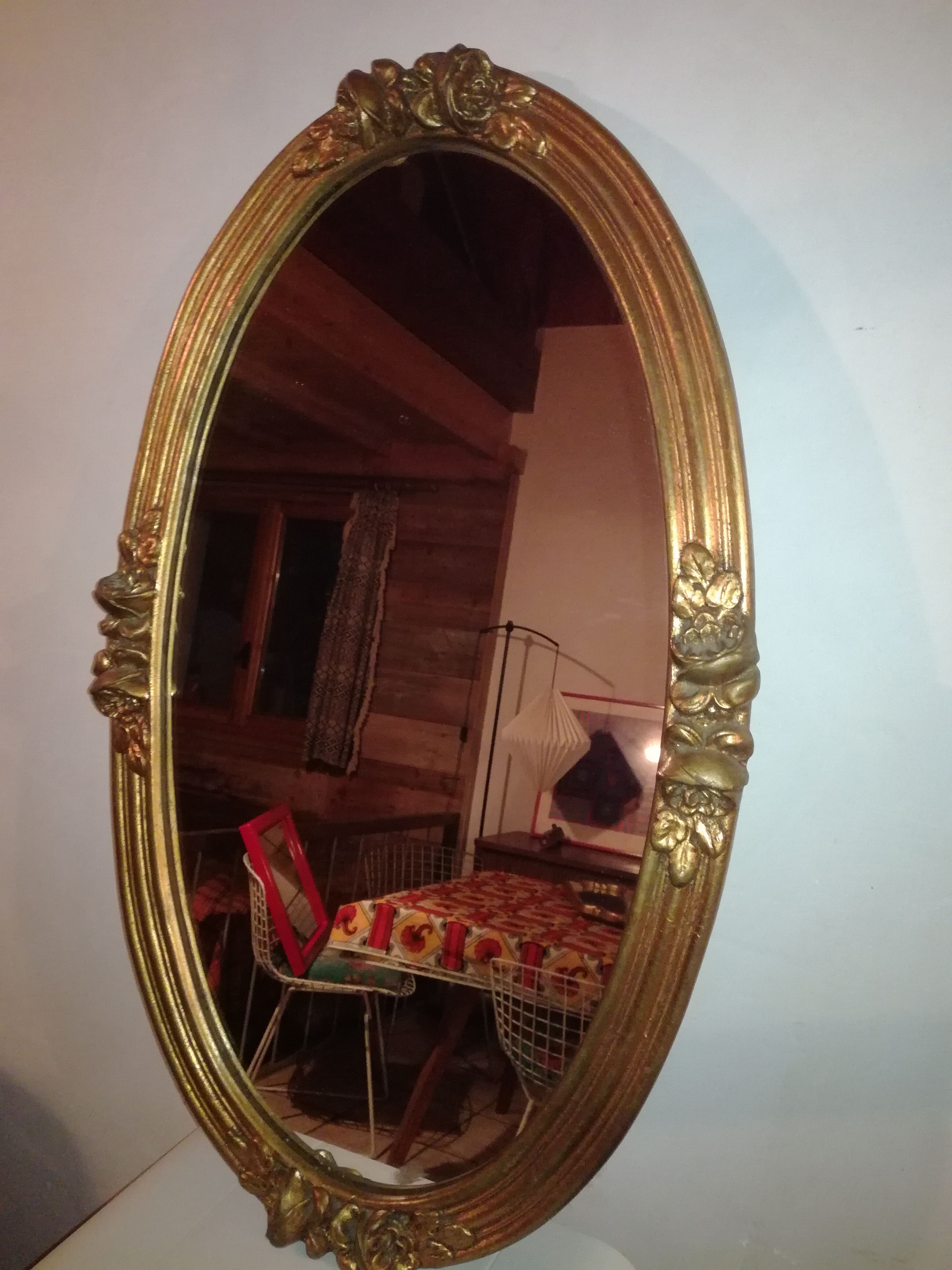 Old mirror with roses