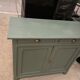 Renovated Parisian buffet in velvet khaki