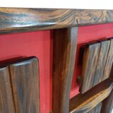 Bright brutalist bar furniture aranjou vintage from the 50s 60s in solid elm