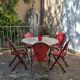 Set of 5 François Caruelle metal chairs