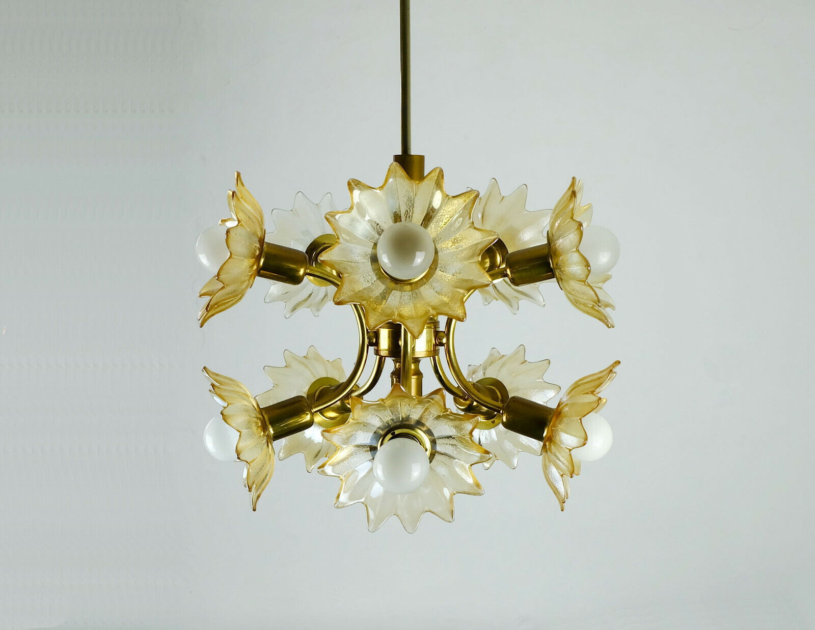Glass flowers chandelier, 1970