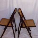 Duo of canned folding chairs