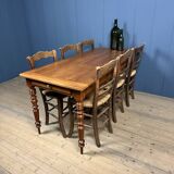 Antique cherry wood dining table from France.