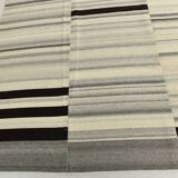 10x13 Kilim Gray, Beige, Black Modern Turkish Kilim Rug, 294x384Cm