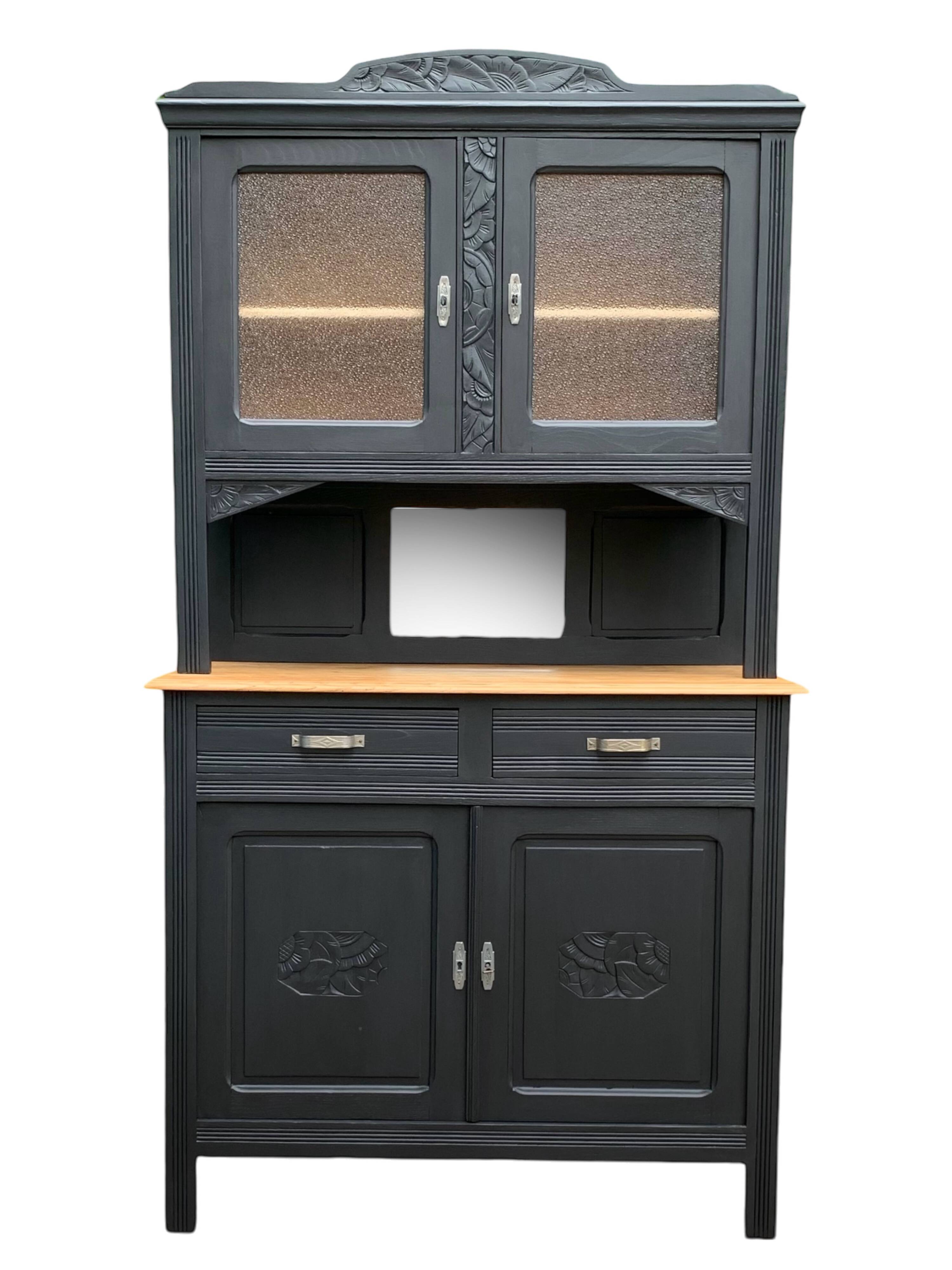 Parisian art deco buffet in solid walnut 1930