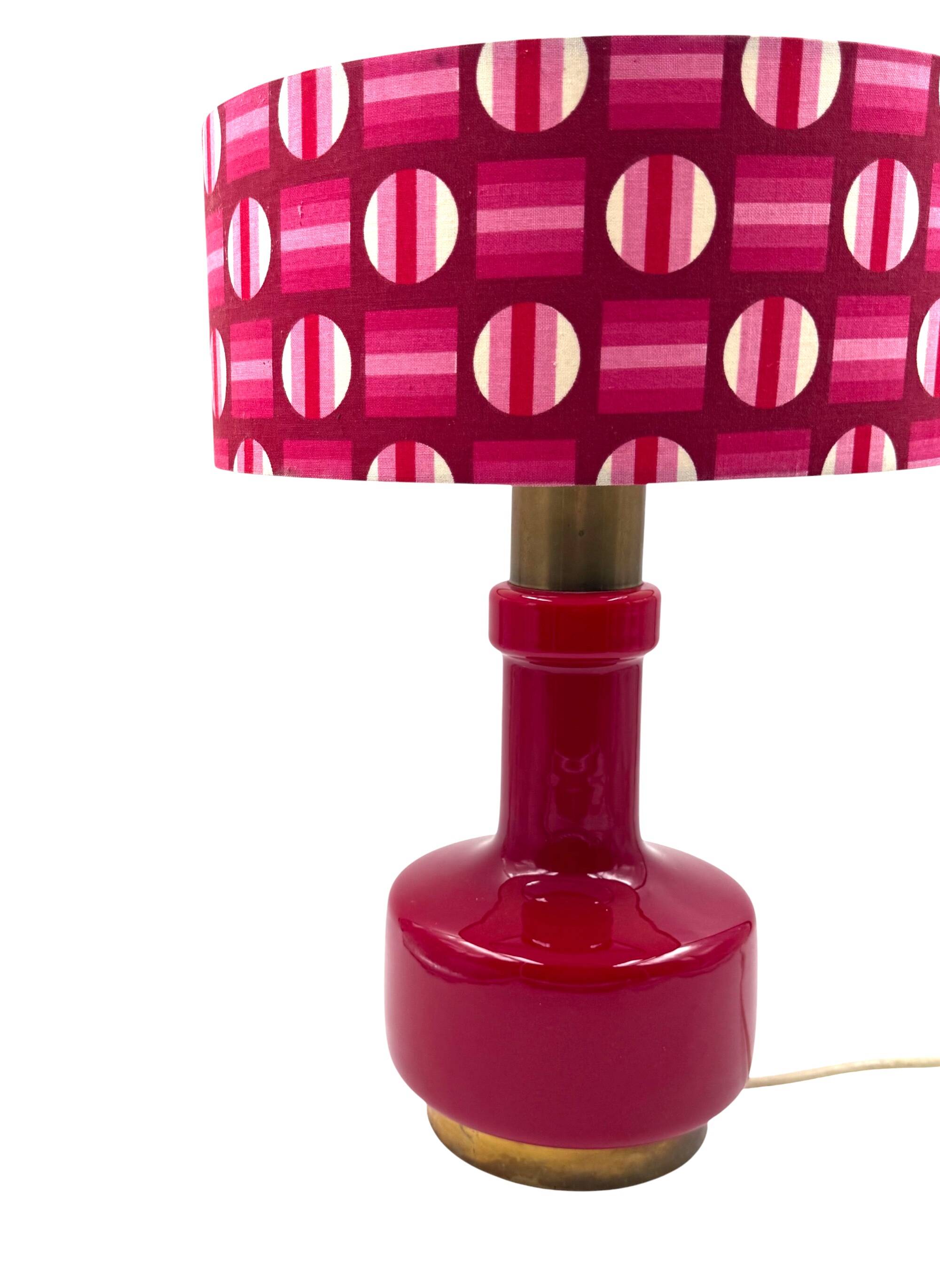 Space Age red glass table lamp, Italy 1960s