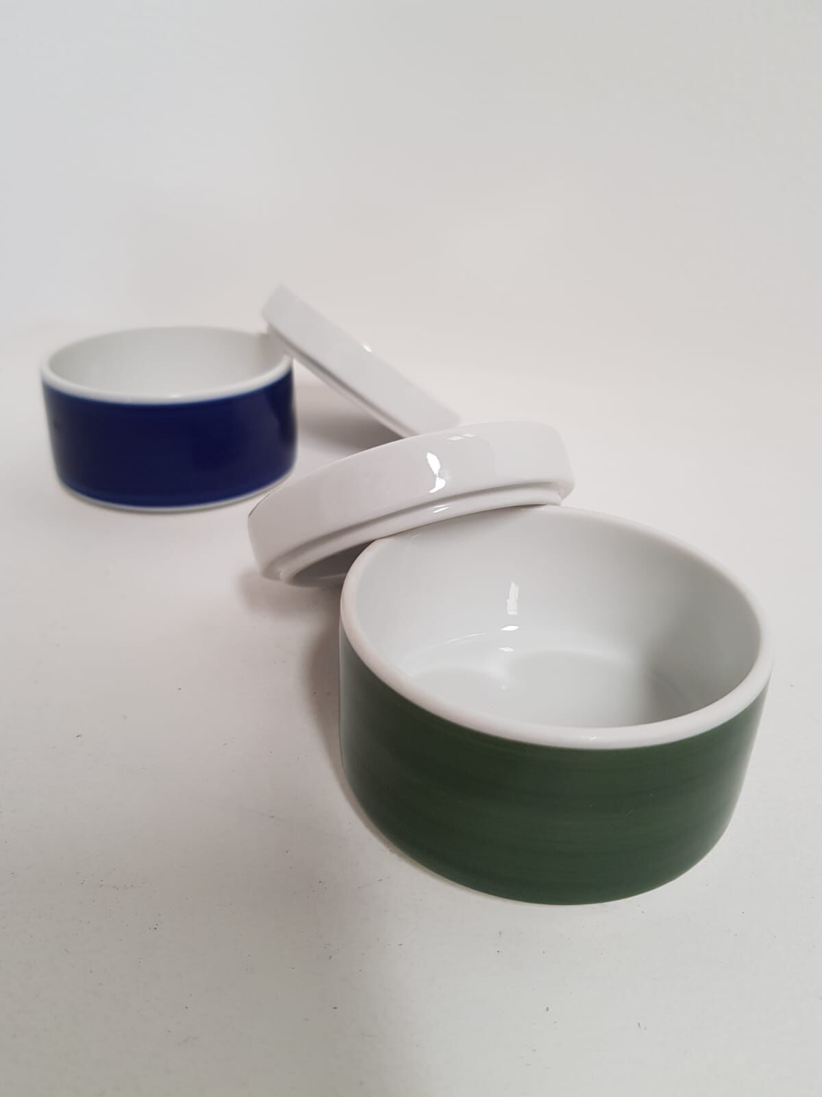 Vintage ceramic pot set with signed lid